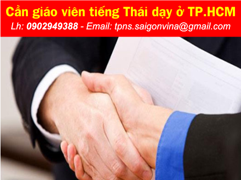 SGV, Cần giáo viên tiếng Thái dạy ở tphcm
