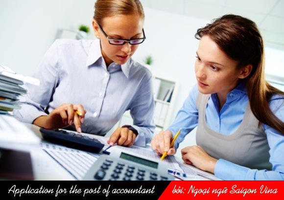 Application for the post of accountant, saigonvina