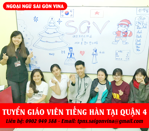 SGV, Tuyển giáo viên dạy tiếng Hàn ở quận 4