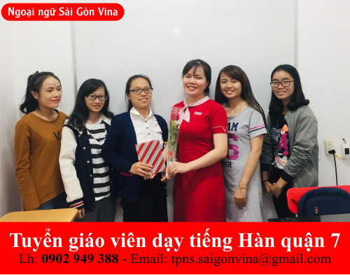 SGV, Sài Gòn Vina tuyển giáo viên dạy tiếng Hàn quận 7