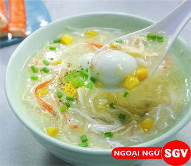 Sài Gòn Vina, Tên các loại súp bằng tiếng Anh